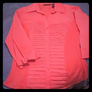 Pink pleated front Blouse